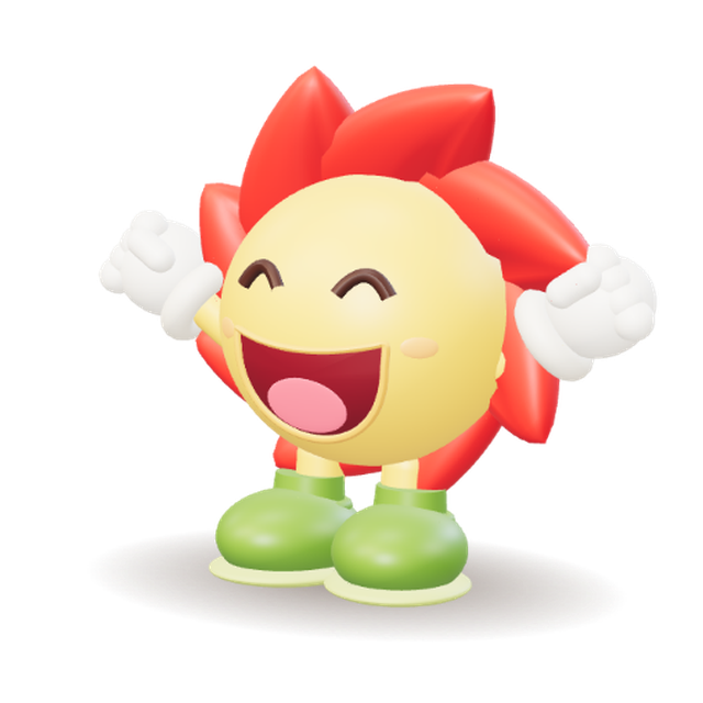 Blom, the Bloom mascot, cheering